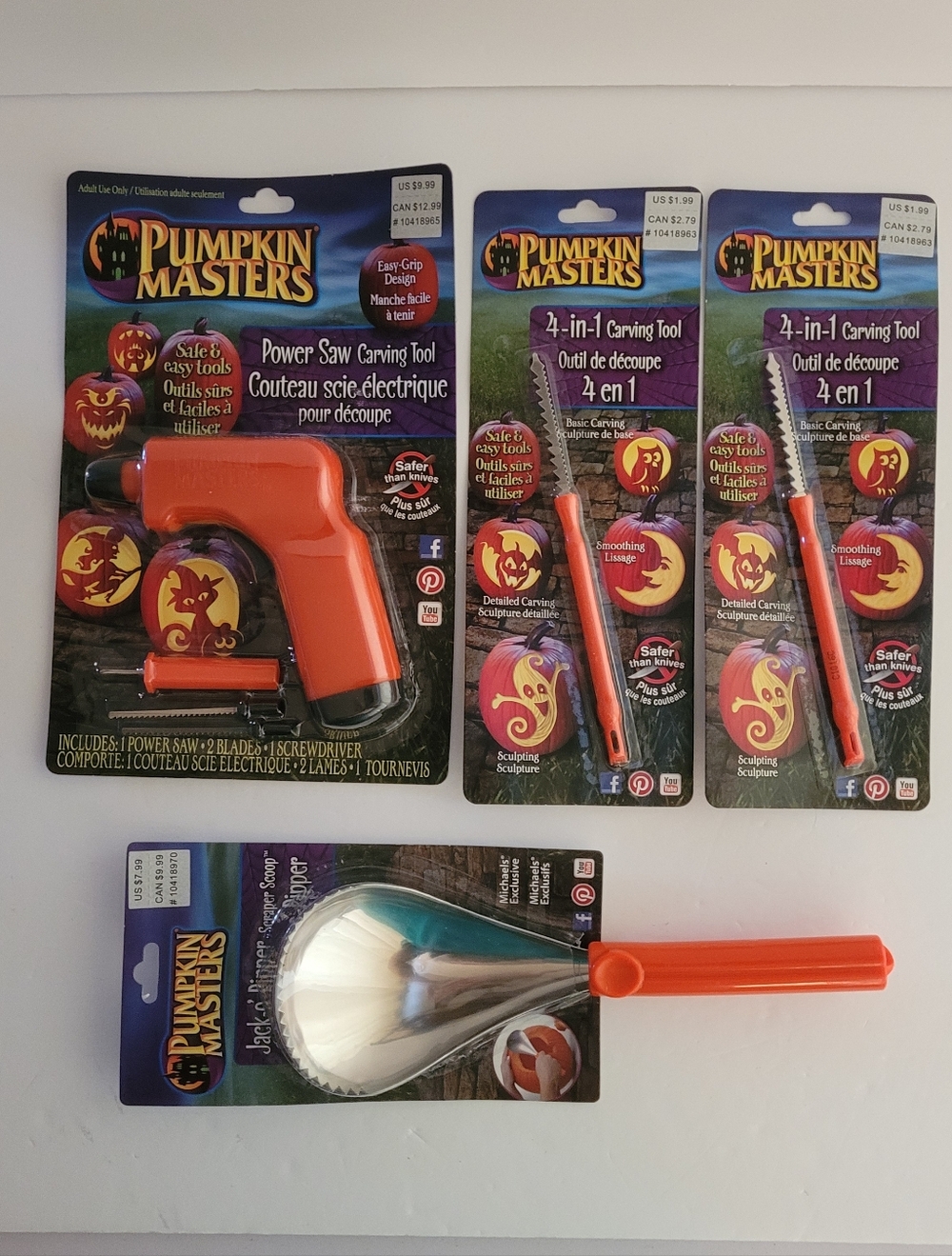 PUMPKIN MASTERS • Ultimate‎ Pumpkin Carving Bundle Set Lot Of 4 • New Watermelon